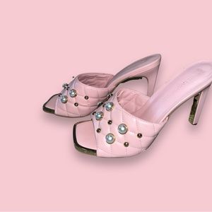 Pink Pearl Heels By Karl Lagerfeld